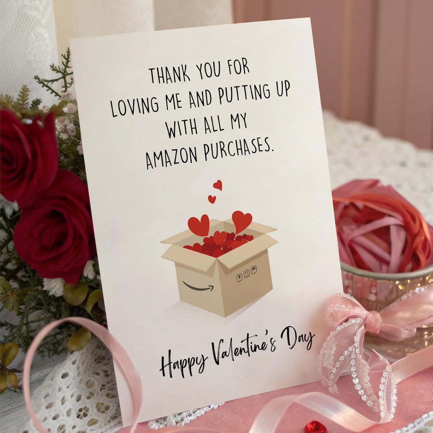 Funny Valentine'S Day Card For Him, Happy Valentine'S Day Card For Husband Boyfriend, Purchase Support Vday Cards Gifts From Wife Girlfriend, Thank You For Loving Me And Putting Up With All My Purchases