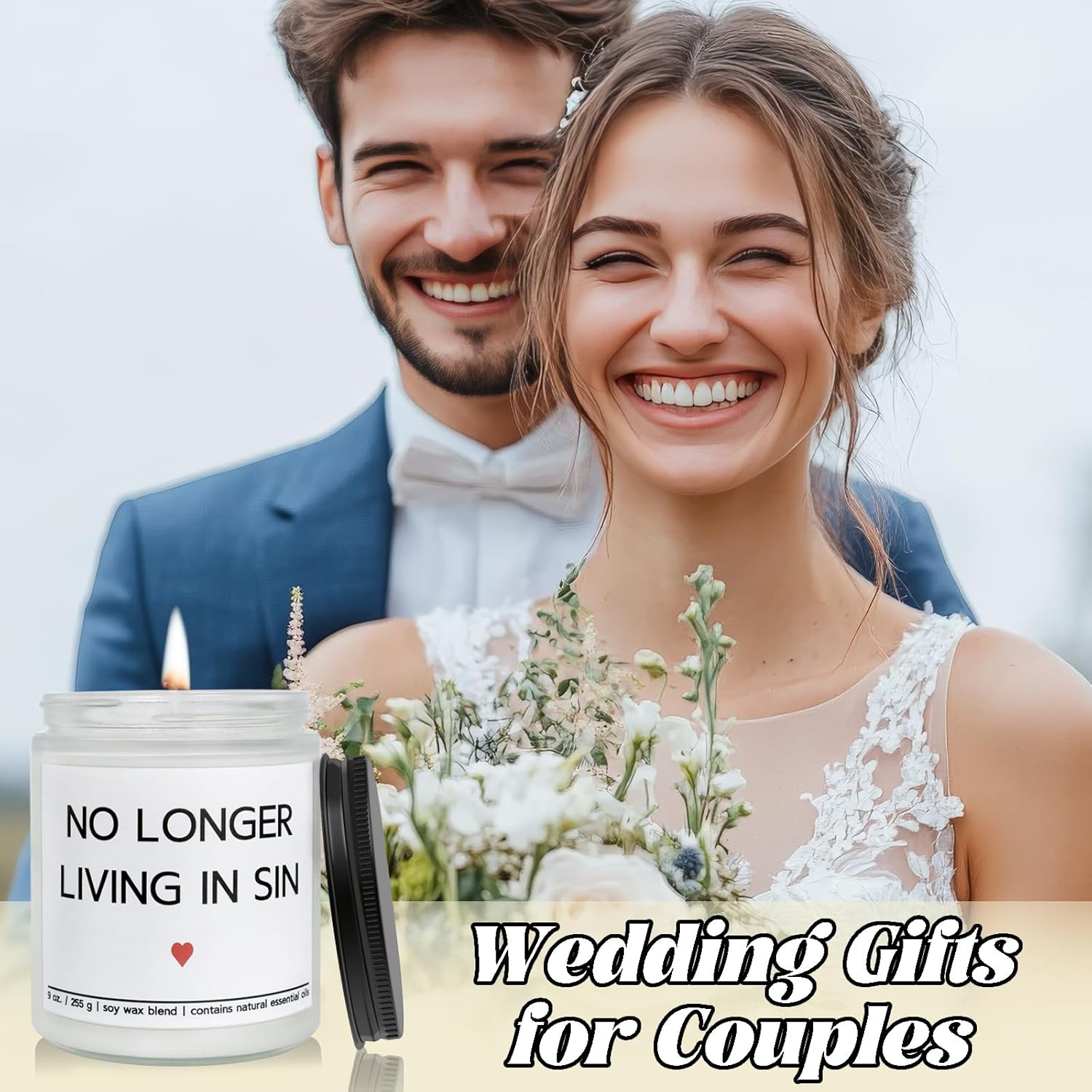 Engagement Gifts For Couples, Personalized Wedding Gifts For Newlyweds, Funny Bachelorette Bridal Shower Engaged Gift For Bride, Bachelor Party, Groom Bride To Be Wedding Gift Ideas, Lavender Candle