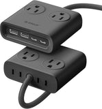 8 in 1 Power Strip 4 Outlets 4 USB Ports 2 USB C 5FT Flat Plug
