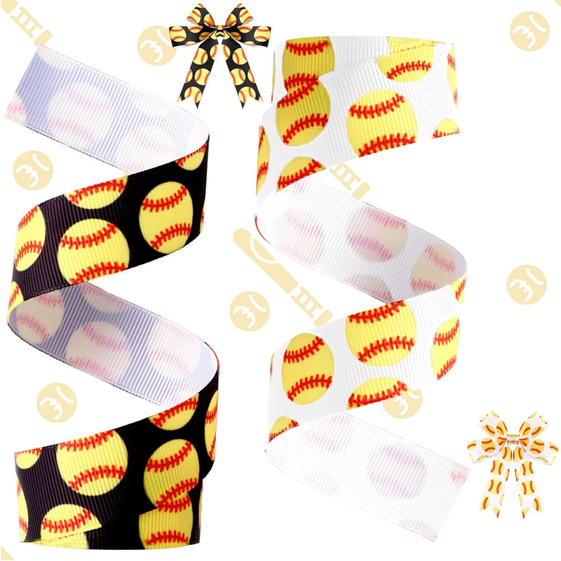 2 Rolls 10 Yards 7/8 Inches Wide Basketball Softball Ribbon For Crafts Basketb