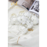 White Wrist Corsages For Prom, Set Of 6, Rose Wedding Wrist Corsage For Bridal Bridesmaid Girl Women, Fake Wrist Flower For Mother Of Bride, Artificial Hand Flower For Homecoming Anniversary