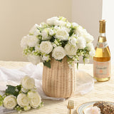 4 Bunches Peony Artificial Flowers White Flowers Silk Peonies Bouquets For Wedding Party Table Centerpieces Floral Arrangement Home Kitchen Decor