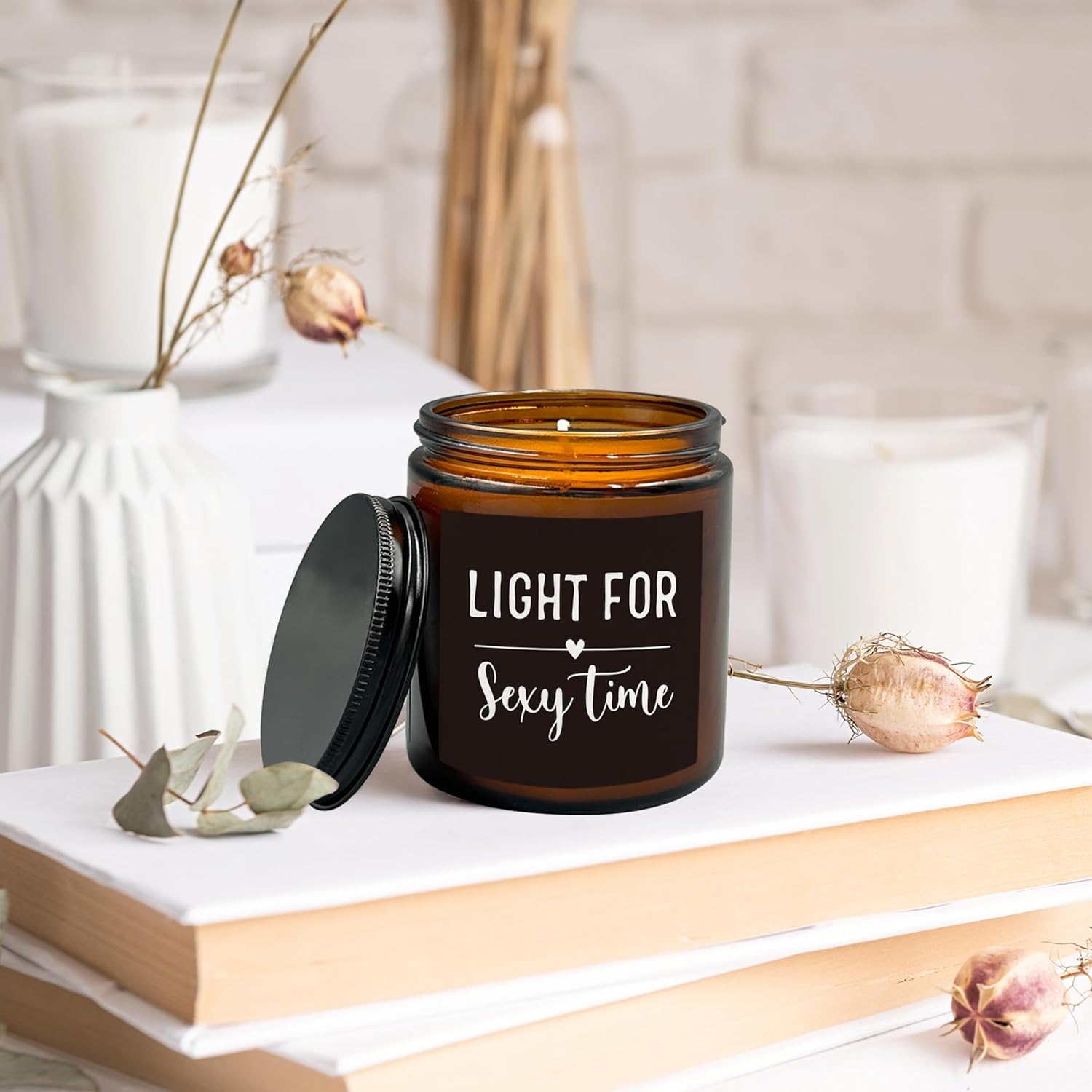 Couple Candle, Anniversary Boyfriend Couple Gifts For Him Men Husband Her Women, Funny Couples Valentines Soy Candles For Home Scented Lavender Scented Candle 8Oz Jar