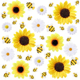 165Pcs Artificial Sunflower Heads Tiny Bees Craft Decoration 2.8"And 3.9" Sunflower Fabric, 1.6" And 2.4" Mini Fabric Daisy Flower Heads Bulk For Summer Art Diy Craft Home Beehive Party Wedding