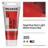 Acrylic Paint Naphthol Red Light: Bundled With Titanium White Color - 100Ml/3.38Oz X 2 Bulk Heavy Body Acrylic Paint Tubes For Art Craft Painting