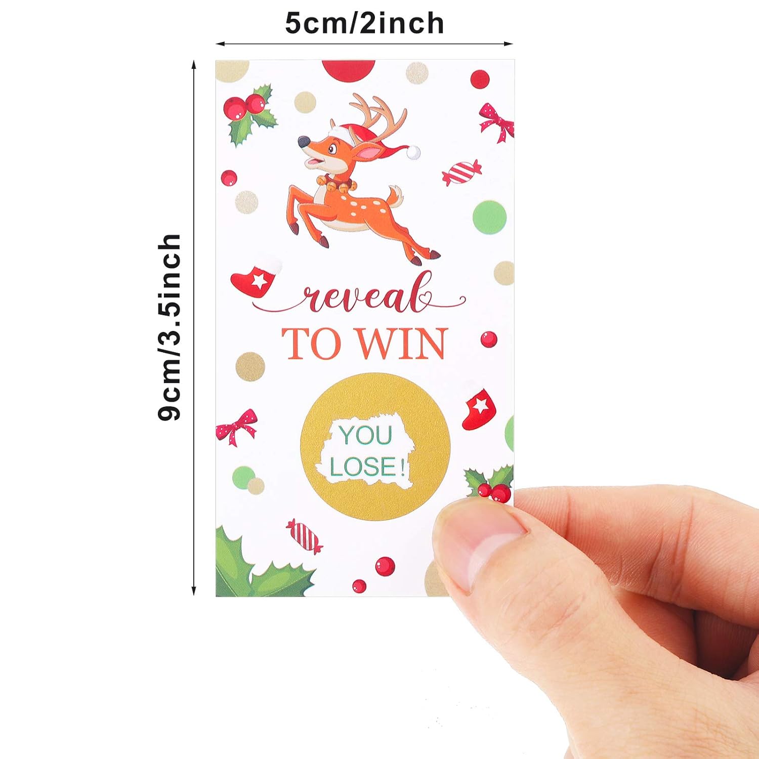 40 Pieces Christmas Scratch Off Cards Christmas Scratch Off To Win Stickers Party Game Holiday Tickets Xmas Reindeer Paper Cards Crafts For Adults Family Party Favors