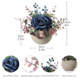 Artificial Flowers Potted Plants,Blue Fake Flowers In Pot Yellow Sunflower Centerpieces For Tables Home Office Kitchen Bathroom Shelf Plant Decor