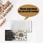 Diy Clock Molds Large Clock Resin Molds,3D Arabic And English Numers Personalization Clock Silicone Casting Epoxy Resin Photo Display Stand For Home Decor,1 Black Movement + 1 Silicone Molds Include