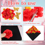 Graduation Cap Decoration Accessories,Faux Rose Sunflower 3D Butterfly Grad Hat Decor For 2025 Graduation Cap Topper Decoration Supply