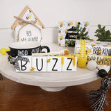 Bee Tiered Tray Decor Buzz Mini Wood Blocks With Faux Honey Spring Summer Farmhouse Kitchen Display Bee Lovers Gift