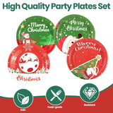 48 Pcs Christmas Paper Plates, Disposable Xmas Dessert Plates Snowflake Plates Santa Claus Dinnerware For Merry Christmas Holiday Party Supplies