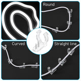 50Pcs Rope Light Clips Clear, Waterproof Led Strip Mounting Clips Holder With 100 Screws, Led Strip Light Clip For Outdoor Christmas Lights