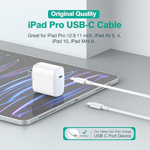 6.6FT USB C to USB C Fast Charging Cable for MacBook iPad Pro iPhone 17 16 15 Samsung Pixel Charger Cord