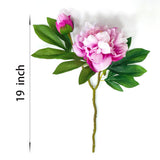 Purple Pink Peonies Artificial Flowers,5 Pcs Fake Silk Peonies With Stems Real Look,Peony Bush For Home Decor (5, Purple Pink)