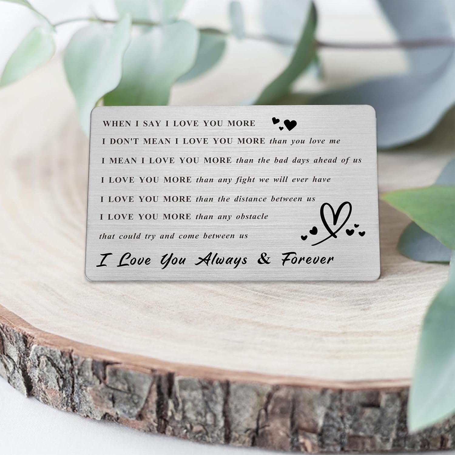 Husband Birthday Card Gifts - When I Say I Love You More - Husband Wife Anniversary Birthday Wallet Card Gifts For Men Him