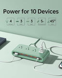 Power Strip with USB Ports 4 Outlets 6 USB PD20W 5FT Flat Plug Extension Cord Charging Station