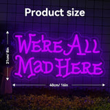 Alice in Wonderland Neon Sign Mad Hatter Tea Party LED Wall Light Dimmable USB Decor for Bedroom Bar