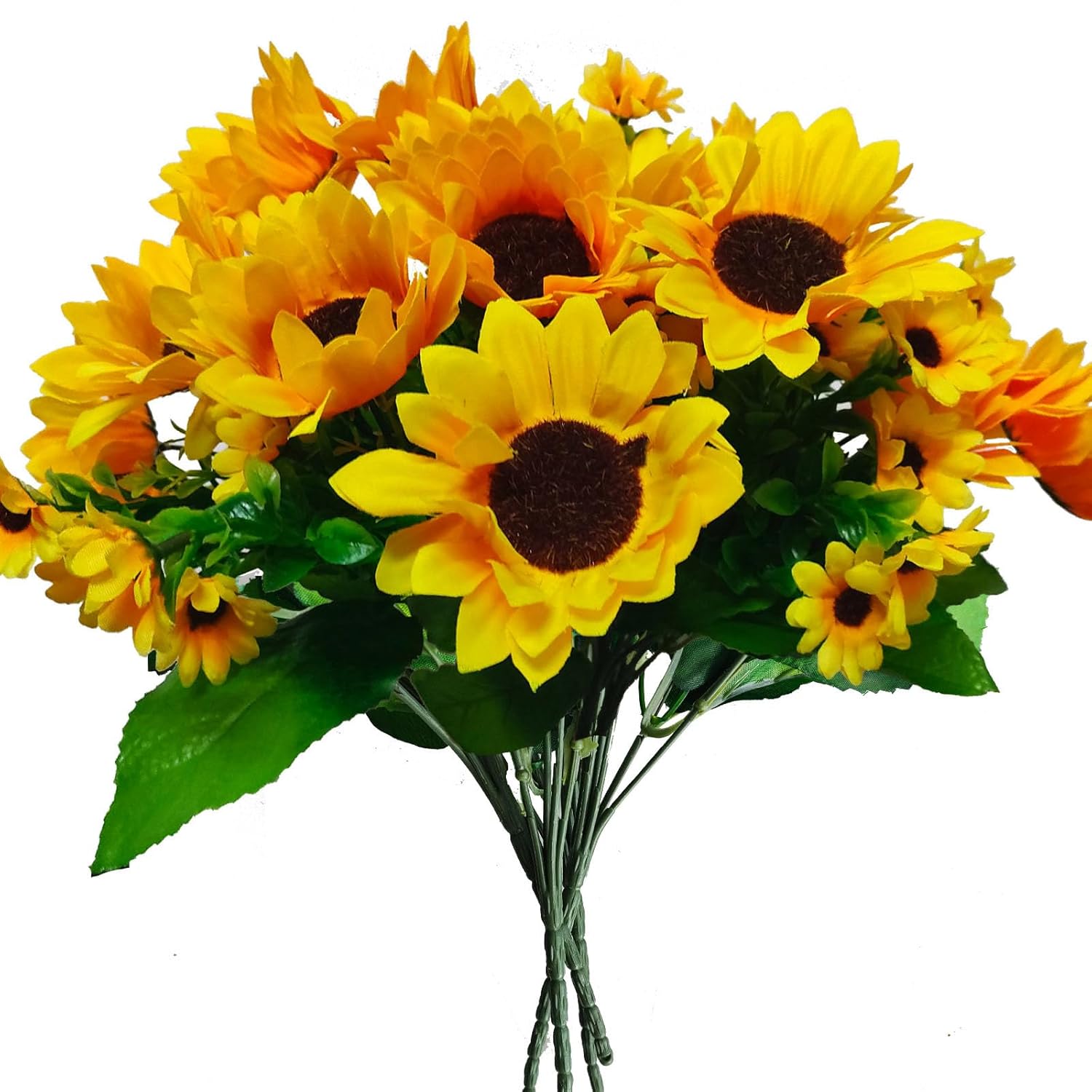 Sunflowers Artificial Flowers 4 Pcs Artificial Flowers For Outdoors Fake Sunflowers With Daisy Mums Summer Cemetery Flowers For Indoor Home Wedding Kitchen Window Porch Hanging Planter