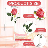 30 Pcs Fake Roses - Silk Artificial Flowers With Long Stems Bulk Realistic Faux Rose For Wedding Bridal Shower Bouquet Home Table Centerpiece Arrangement Decor - Dusty Pink