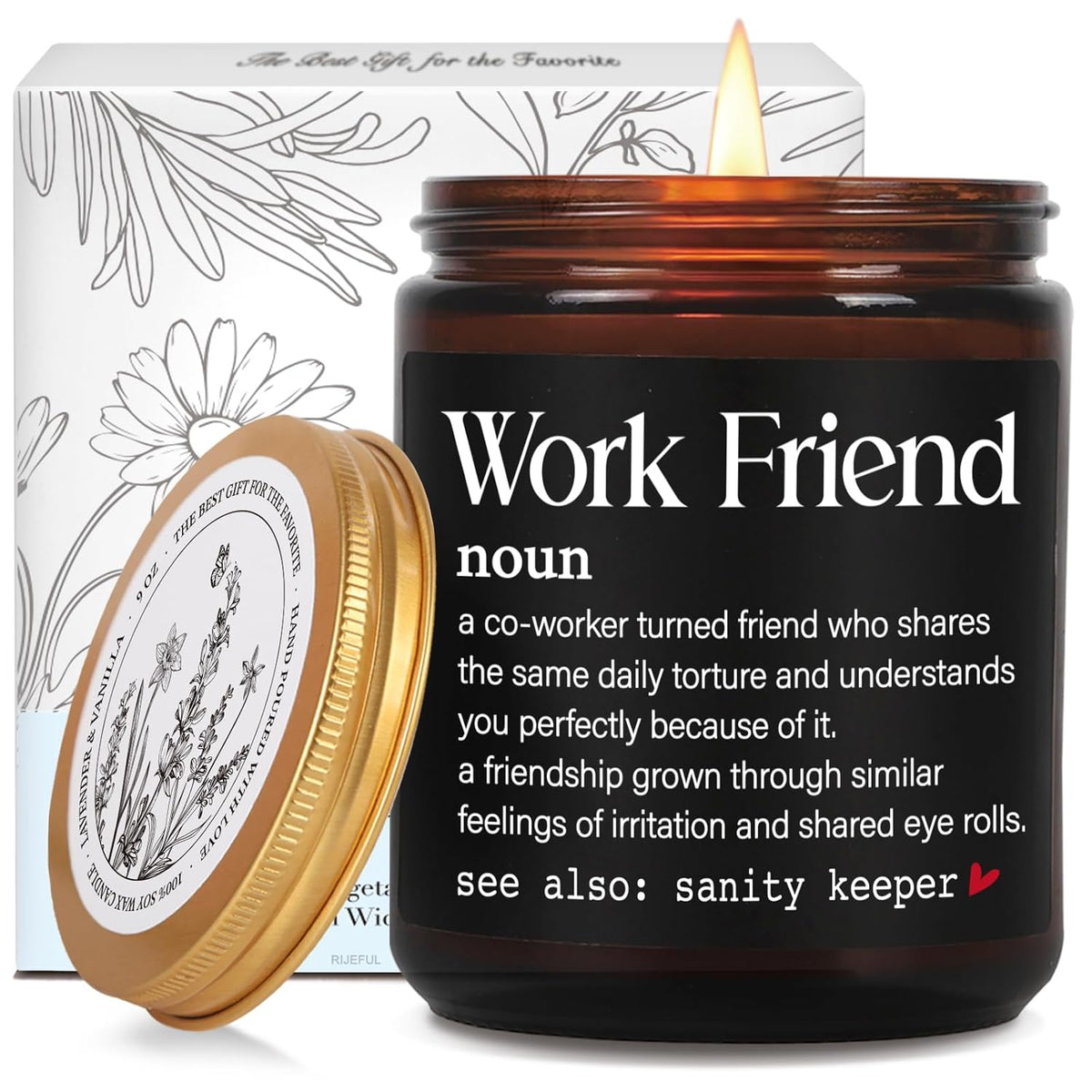 Funny Coworker Candle Gifts For Women, Work Friend Candle, Unique Work Friend Noun Explanation Candles For Coworkers, Bestie Friends, Birthday, Christmas, Moving Away, Farewell Candles Gift Ideas-26