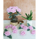 Velvet Rose Artificial Flower 25Pcs Fake Pink Rose Flowers Heads Faux Silk Flowers Heads For Diy Wedding Home Party Baby Shower Decor(Pink)