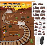 Train Party Games Supplies, Pin The Choo Choo On The Track Funny Game For Chugga Chugga Two Two Train Birthday Party Decorations Supplies