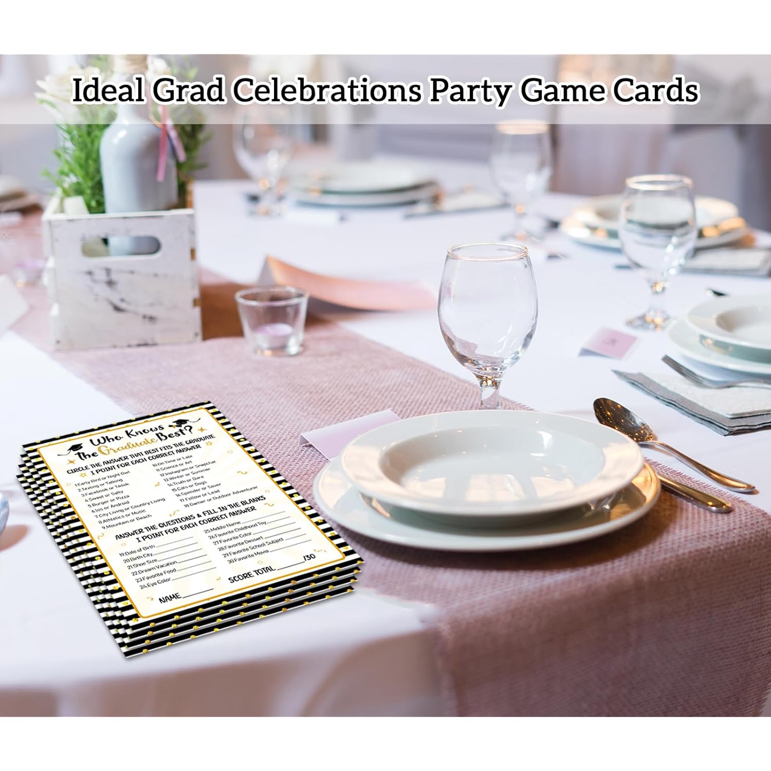 36 Sheets Graduation Party Game Cards Bulk Who Knows Graduate Best Game Cards Class Of 2026 Graduation Party Games Senior High School College Congrats Grad Parties Favor Activities