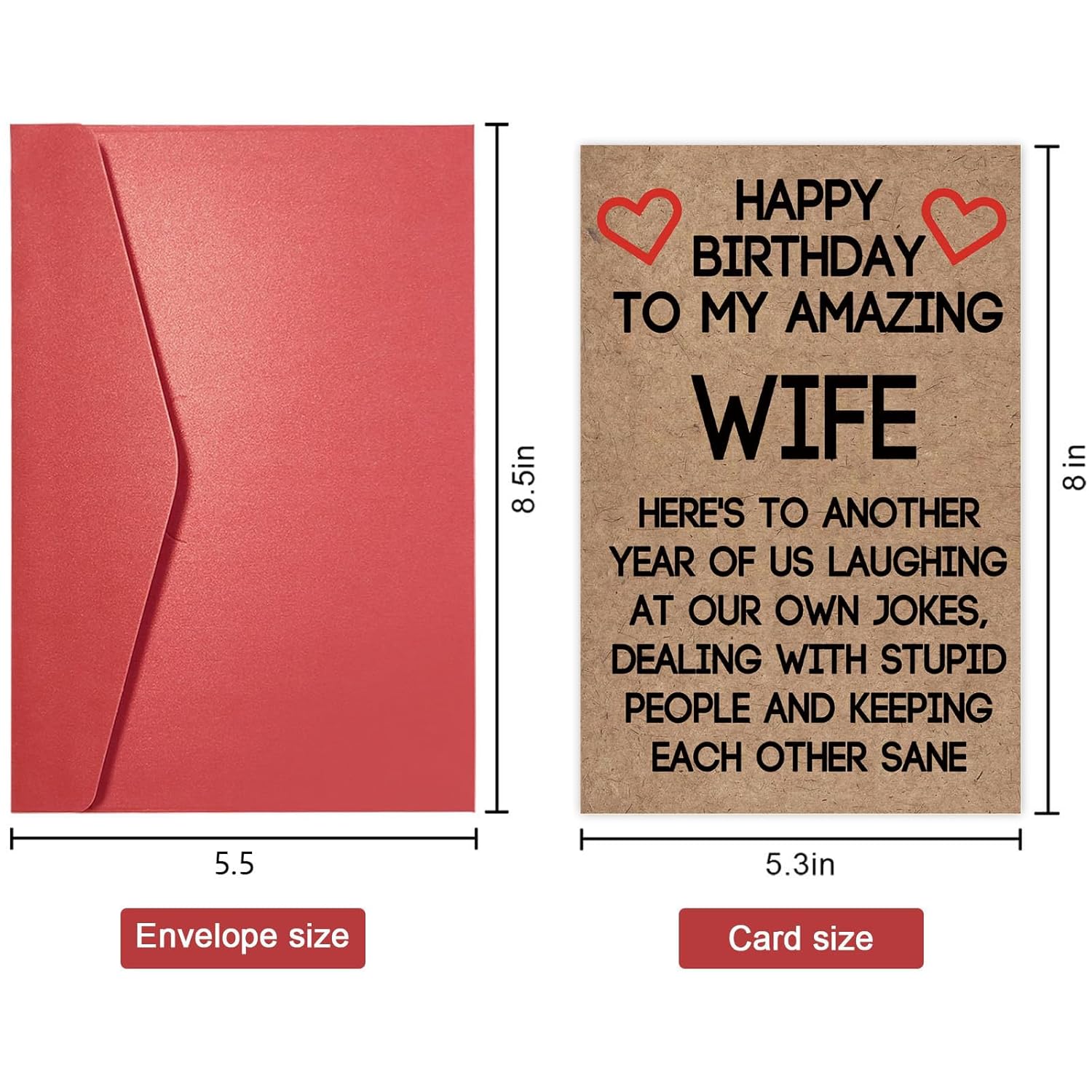 Valentine’S Day Card,Funny Birthday Day Card For Wife - Dual-Occasion Humorous Greeting Card With Envelope, "Happy Birthday To My Amazing Wife