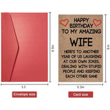 Valentine’S Day Card,Funny Birthday Day Card For Wife - Dual-Occasion Humorous Greeting Card With Envelope, "Happy Birthday To My Amazing Wife