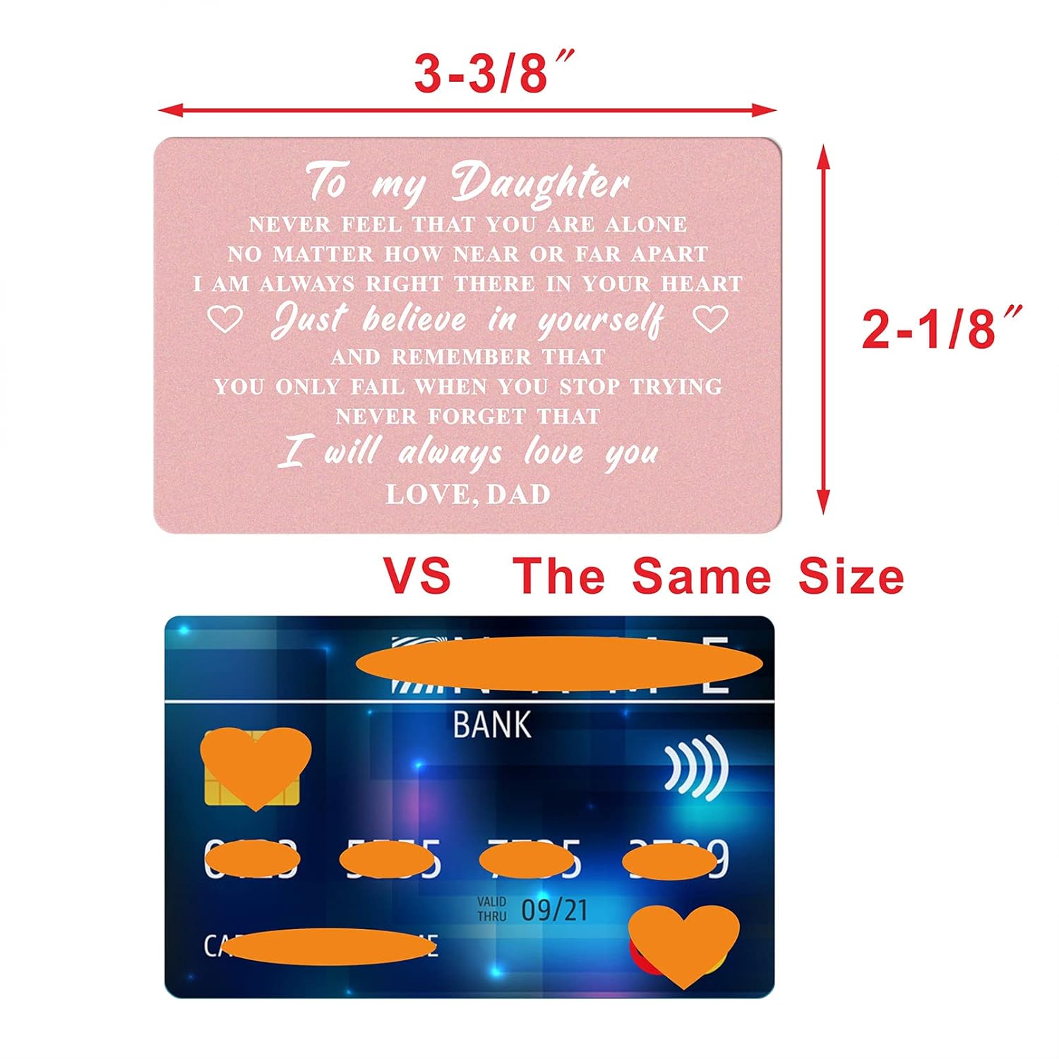 To My Daughter Gifts Wallet & Card From Dad, I Love You Daughter - Wedding Day, Valentine'S Day & Birthday