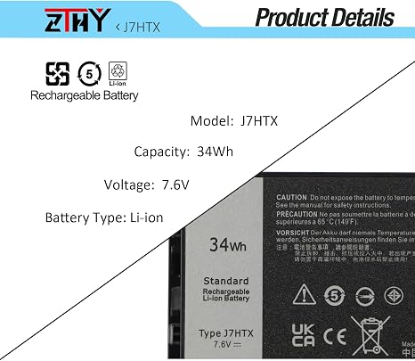 Dell J7HTX 7XNTR 34Wh Laptop Battery Replacement for Latitude 7220 7212 7202 Rugged