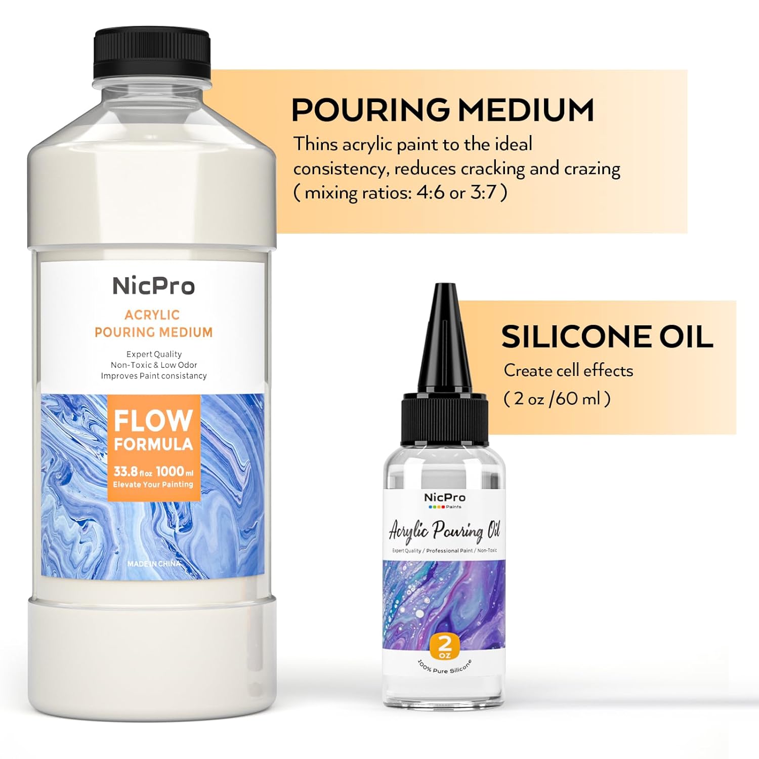 Acrylic Pouring Kit, Artist Starter Supplies Including 19 Colors Acrylic Paints,Pouring Medium, Silicone Oil, Canvases, Gloves, Strainers, Mixing Stick, Instructions For Flow Diy Painting