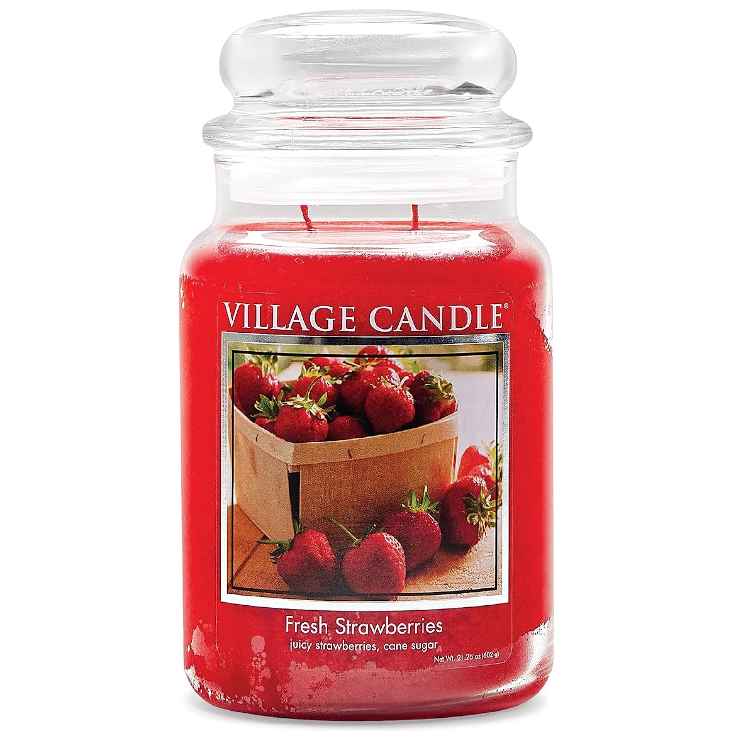 Fresh Strawberries 26 Oz Glass Jar Scented Candle, Large