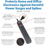 6 Outlet Surge Protector Power Strip 3FT Cord 600J 15A Circuit Breaker Black