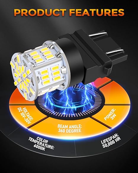 3157 LED Bulb White Backup Reverse Light 3156 3057 4157 Super Bright Tail Brake Parking Lights 4 Pack