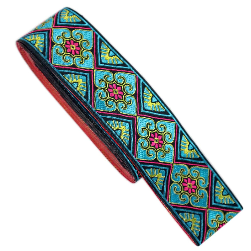 Boho Jacquard Ribbon Geometric Woven Trim Floral Embroidery Jacquard Trim For