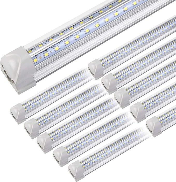 10 Pack 4FT LED Shop Lights 50W 8000LM 6500K Linkable Plug and Play T8 Fixtures