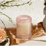 Santal Rose Scented Candle – Saffron, Rose & Leather | 6 Oz Natural Soy Wax | 40 Hours Clean Burn | Valentines Day Gifts For Her | Elegant Home Decor
