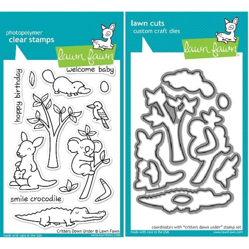 Critters Down Under Clear Stamp And Die Set - Includes One Each Of Lf391 (Stam