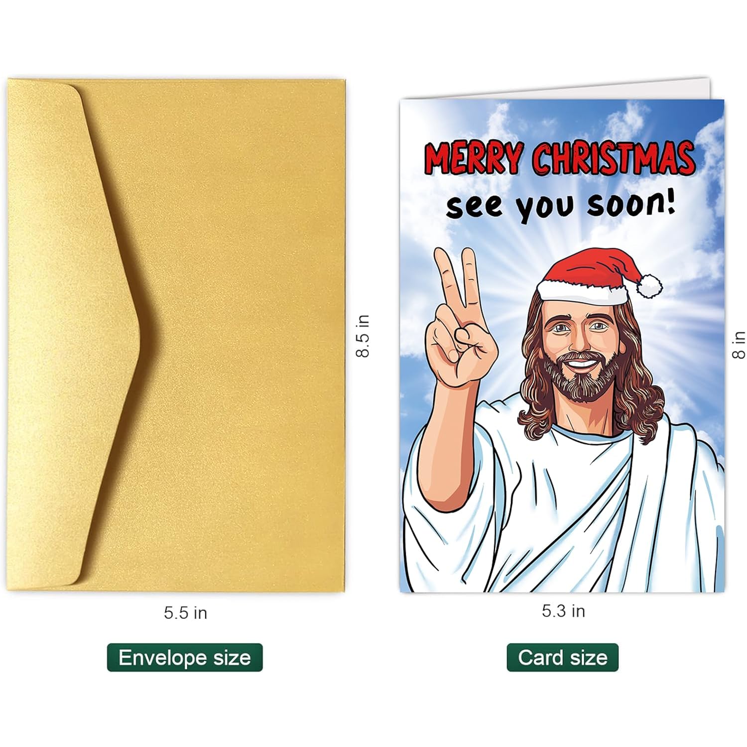 Funny Jesus Christmas Card For Dad Mom Grandpa Grandma Uncle Brother Husband And Any Older People, Hilarious Merry 50Th 60Th 70Th 80Th 90Th Christmas Card Gift For Men Him, Unique Getting Older Xmas Gift