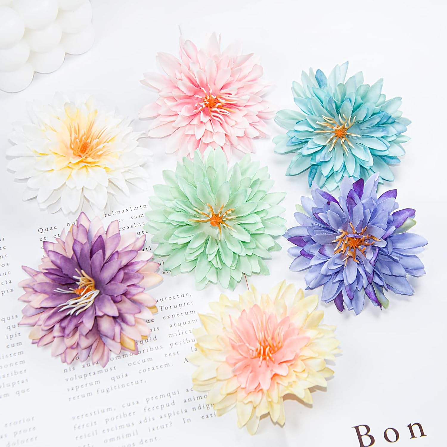 12Pcs Artificial Chrysanthemum Flowers Heads,2.95 Inch Faux Flowers For Home Decor, Stemless Fake Chrysanthemum Heads For Diy Wedding Table Garden Party Decor (Blue)