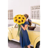 8 Pcs Large Sunflowers Artificial Flowers 6" Full Bloom Long Stem Artificial Sunflower 25.6" Tall Sun Flowers Giant Silk Sunflowers With Stem Fake Sunflower Floral Arrangement For Home Wedding Decor