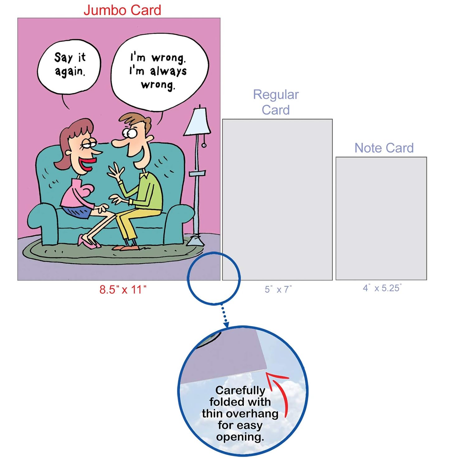- Big Adult Valentine'S Day Greeting Card (8.5 X 11 Inch) - Jumbo Funny Card For Valentines, Naughty Stationery - I Am Wrong J3772Vdg