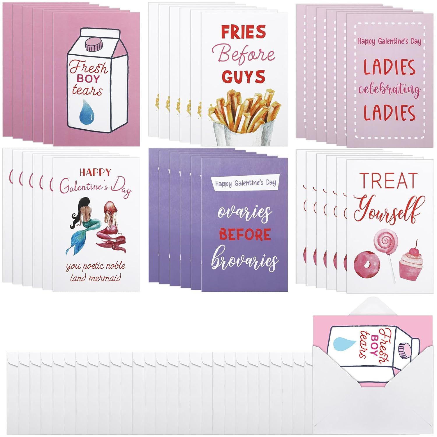 72 Pcs Galentine'S Day Cards Assortment Pink Greeting Cards With Envelopes Gift Galentine Cards Bulk Galentines Party Favor For Hearts Day Wedding Classroom Exchange