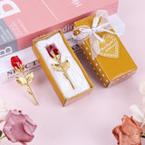 Glass Rose Mini Crystal Flower With Box, Romantic Crystal Rose Forever Gifts, For Wedding Anniversary/Wife, Valentine'S Day/Birthday/Wedding, 2 Pack