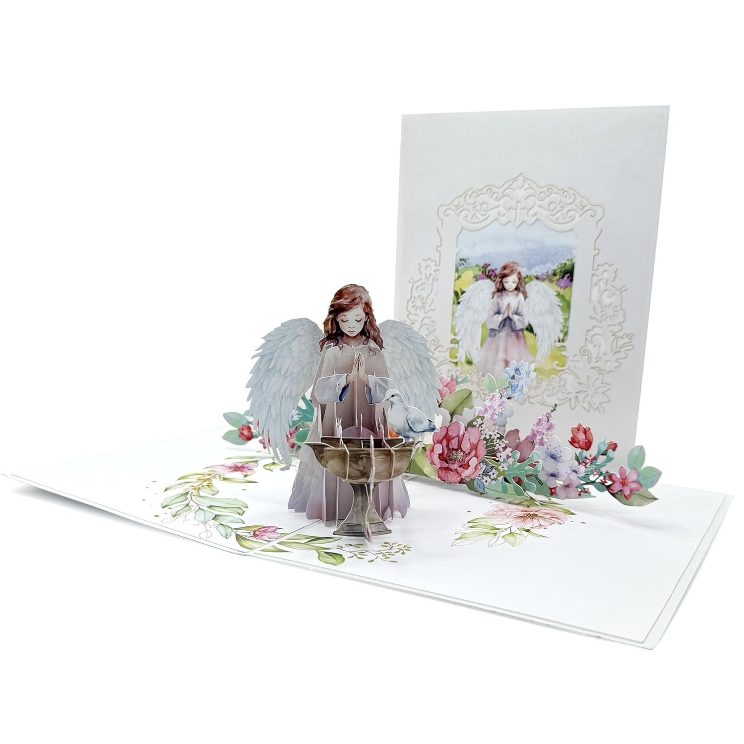 Angel Praying 3D Pop-Up Greeting Card, Birthday Card, Get-Well Card, Sympathy Card, Religious Card, Tbgmc025