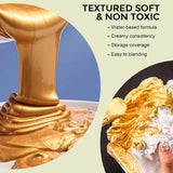 Acrylic Paint Metallic, 3 Colors Gold, Silver, Copper 25.35Oz/750Ml Gold Leaf Paint, Non Toxic, Non Fading For Art Painting, Handcrafts, Ideal For Multi-Surface, Canvas, Wood, Clay, Metal
