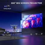 4K Projector, 1080P, 2s Focus, Bluetooth, Portable, Home/Outdoor Use