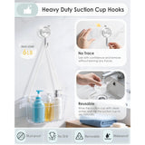 Suction Cup Hooks For Shower, Upgrade Twist-Lock Clear Suction Towel Hooks Heavy Duty Removable Bathroom Suction Hooks For Shower Tile Wall Glass Door Window 2 Pack