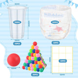 60 Pcs Funny Baby Shower Diaper Games Activities Kits Without Board Hilarious Gender Reveal Diaper Games Prizes Accessories For Boys Girls Women Men(Rainbow)